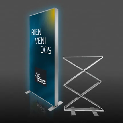 Led Box Plegable Aluminio Plateado